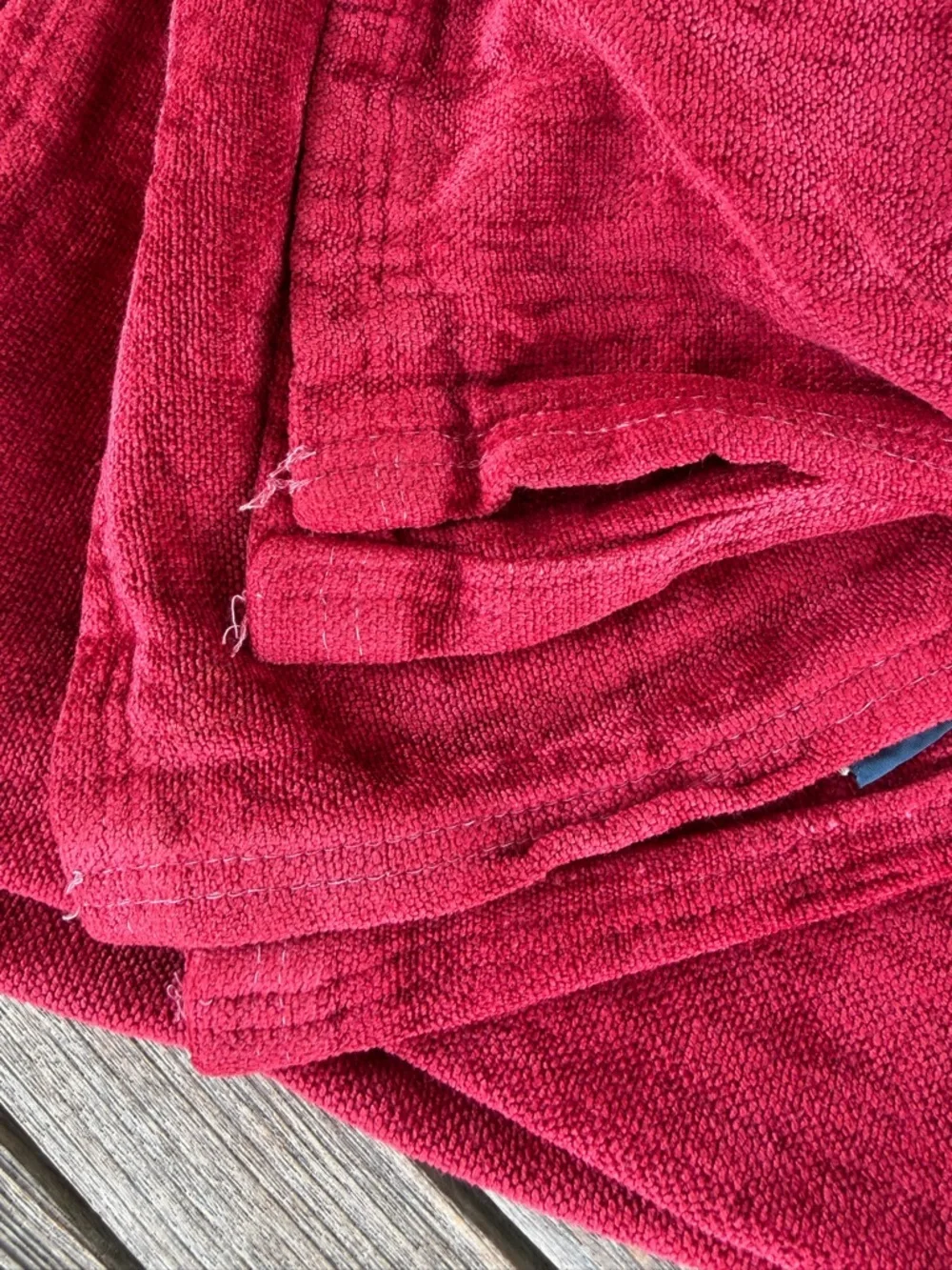 Vintage Ralph Lauren Blue Label Chenille Blanket Crimson Red Queen USA GUC